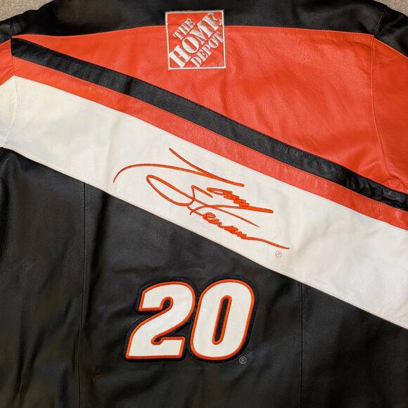 RARE Vintage Tony Stewart #20 NASCAR Racing Wilson’s Leather Jacket Sz Large - Picture 5 of 11